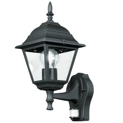 Roma outdoor lantern in die-cast aluminum and transparent glass diffuser (1xE27)-LANT-ROMA/AP1A-S