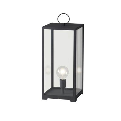 Mirage outdoor lamp in anthracite-colored metal with transparent glass diffuser (1XE27)-LANT-MIRAGE-L1