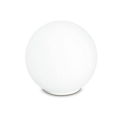 Lumetto a sfera City in vetro soffiato bianco satinato e base a scomparsa. Disponibile in (1XE14)-I-LAMPD/L20 BCO