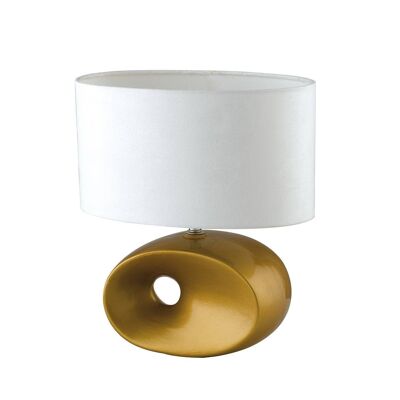 Eolo Tischlampe aus Keramik mit Lampenschirm aus Stoff (1XE14)-I-EOLO/L 35