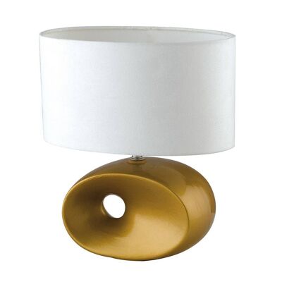 Eolo table lamp in ceramic with fabric lampshade (1XE14)-I-EOLO/L 58