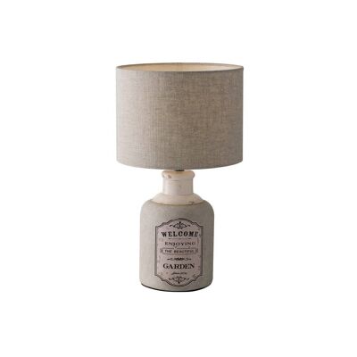Factory table lamp in ceramic with fabric lampshade (1XE27)-I-FACTORY-M