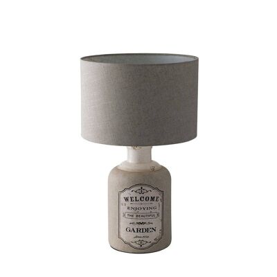 Factory-Tischlampe aus Keramik mit Lampenschirm aus Stoff (1XE27)-I-FACTORY-XL