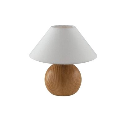 Pine-Oak ceramic table lamp with fabric lampshade (1XE14)-I-174/01400