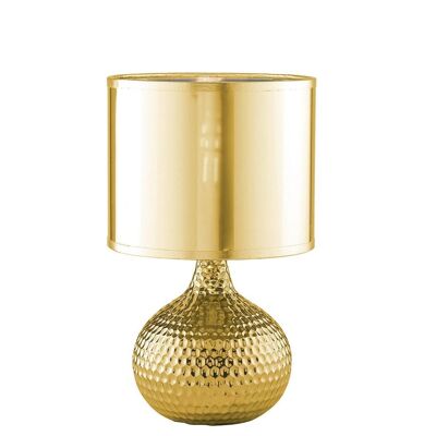 Tischlampe Pulsar aus Keramik und Lampenschirm aus Stoff (1XE14)-I-PULSAR/L 35 GOLD