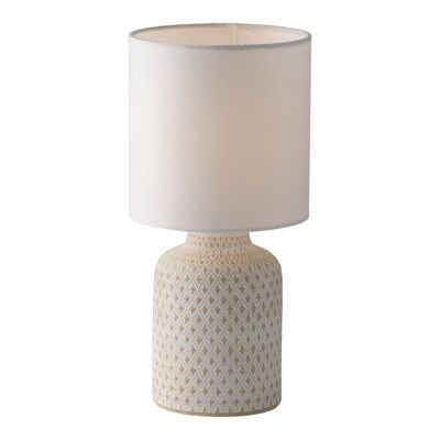 Ravello Tischlampe aus dekorierter Keramik und Lampenschirm aus Stoff (1XE14)-I-RAVELLO-L BCO