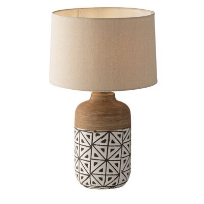 Vietri ceramic table lamp decorated with fabric lampshade (1XE27)-I-VIETRI-XL
