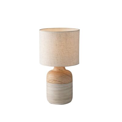 Woody ceramic table lamp with fabric lampshade (1XE27)-I-WOODY-M