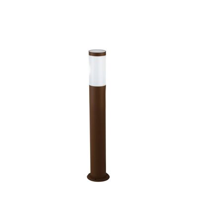 Tokyo outdoor bollard in stainless steel with polycarbonate diffuser. Modern design in white, bronze and brushed nickel finishes (1XE27)-I-TOKYO-P70 BRO