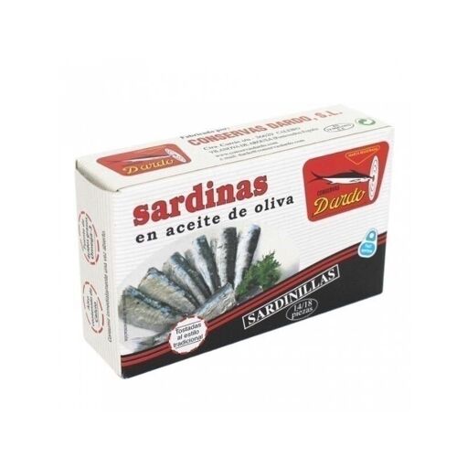 Sardinillas en aceite de oliva RR-125, 12/18u. Dardo