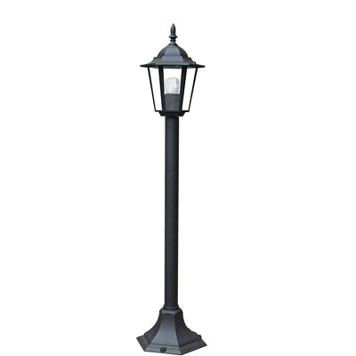 Milano outdoor lantern pole in die-cast aluminum with transparent glass diffuser(1XE27)-LANT-MILANO/P1