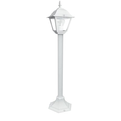 Roma outdoor lantern pole in die-cast aluminum with transparent glass diffuser (1xE27)-LANT-ROMA/P1 BCO