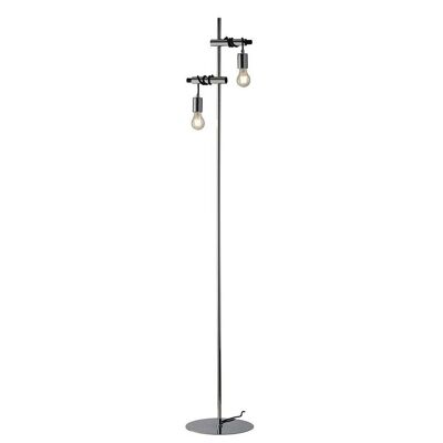 Admiral floor lamp with chromed metal structure and black fabric cables (2XE27)-I-ADMIRAL-PT2