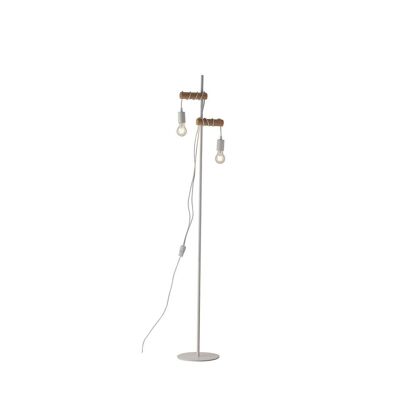 Lámpara de pie ARIZONA de madera natural y metal (2xE27)-I-ARIZONA-PT2