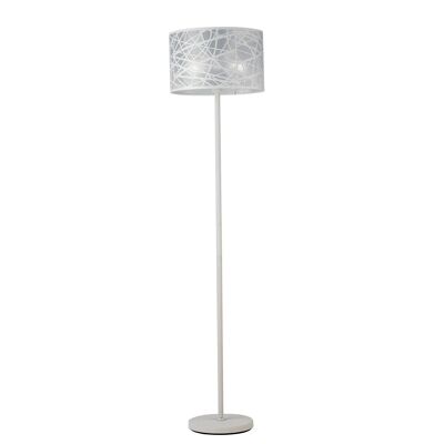 Lampadaire BATIK en acier blanc avec décoration découpée au laser-I-BATIK/PT