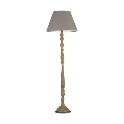 Boutique-Stehlampe aus Naturholz und Lampenschirm aus Stoff (1XE27)-I-BOUTIQUE/PT