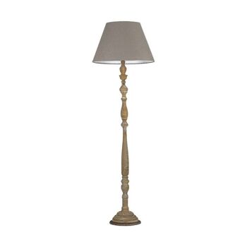 Lampadaire boutique en bois naturel et abat-jour en tissu (1XE27)-I-BOUTIQUE/PT 1