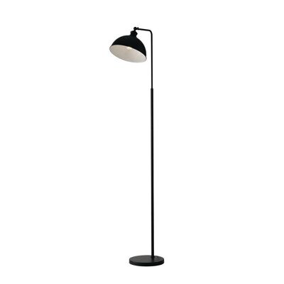 Lampadaire CHARLESTON en métal noir mat avec diffuseur interne blanc brillant-I-CHARLESTON-PT