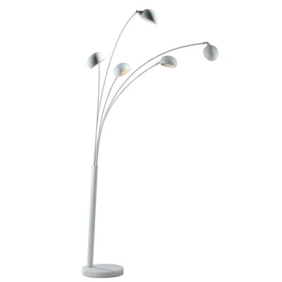 Eracle metal floor lamp with adjustable light points and marble base (5XE14)-I-ERACLE-PT BCO