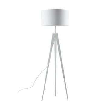 Lampadaire Ibis en métal et abat-jour en tissu (1XE27)-I-IBIS-PT BCO 1