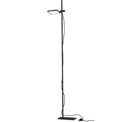 LED BOOK 17W floor lamp in satin metal with adjustable diffuser, warm light-LED-BOOK-PT BLACK