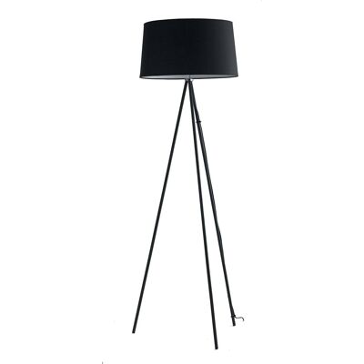 Marilyn floor lamp in metal with fabric lampshade (1XE27)-I-MARILYN-PT BLACK