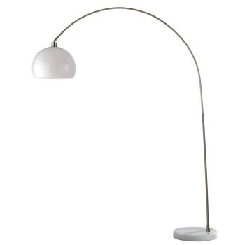 Lampadaire Plaza en acier, aluminium ou diffuseur acrylique blanc et base en marbre (1XE27)-I-PLAZA/PT NIK 2