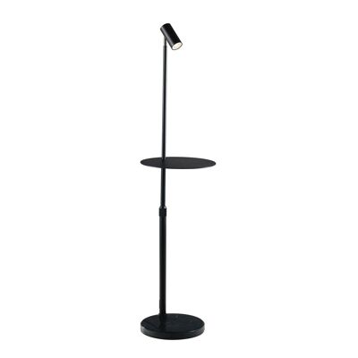Relax metal floor lamp with adjustable light point and adjustable marble shelf (1XGU10)-I-RELAX-PT BLACK