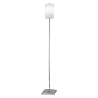 SQUARE floor lamp in chromed metal and white glass (1XE27)-I-SQUARE/PT