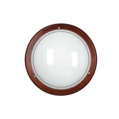 1010 ceiling lamp in glass with wooden frame (2XE27)-07/03812