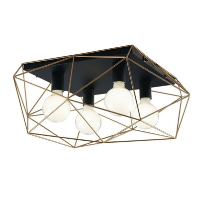 Abraxas ceiling lamp in black and gold or white metal-I-ABRAXAS-PL4 ORO