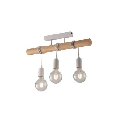 ARIZONA ceiling light in natural wood and metal (3xE27)-I-ARIZONA-PL3