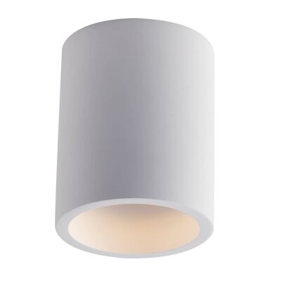 Cylindrical BANJIE ceiling light in paintable white plaster-I-BANJIE-PL1