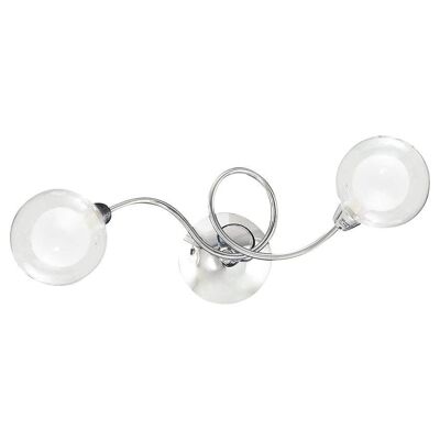 Blog ceiling lamp in chromed metal with transparent external glass and opal white internal glass-I-BLOG-PL2