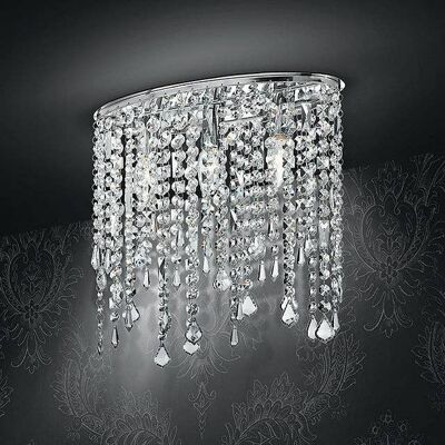 Breeze ceiling light in gold or chrome metal and K9 crystals (3XE14)-I-BREEZE/PL3