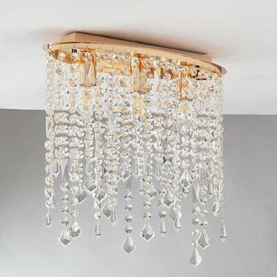 Breeze ceiling light in gold or chrome metal and K9 crystals (3XE14)-I-BREEZE/PL3 GOLD
