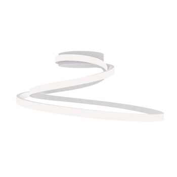 Plafonnier Coaster LED 40W, avec structure en aluminium gaufré blanc, or ou noir et système de changement de température de couleur-LED-COASTER-PL-BCO 1