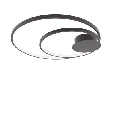 Plafonnier Diem LED 40W, avec structure en aluminium gaufré blanc, or ou noir et interrupteur interne pour personnaliser la température de couleur-LED-DIEM-PL-NER