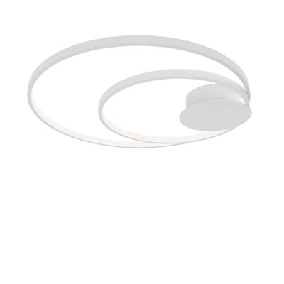 Plafoniera Diem LED 40W, con struttura in alluminio bianco, oro o nero goffrato e interruttore interno per la personalizzazione della temperatura colore-LED-DIEM-PL-BCO