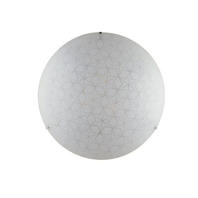 ESAGRAM Plafón de techo en cristal blanco con decoración granalla-I-ESAGRAM-PL40