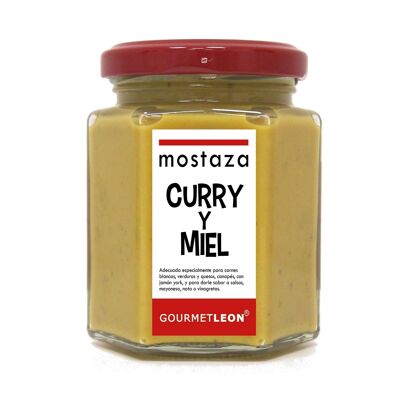 Moutarde au curry et miel 160ml. Léon gastronomique
