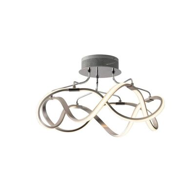 Flight LED-Deckenleuchte 28,8W mit Struktur aus gebürstetem Nickel-Aluminium und Silikon-Diffusor-LED-FLIGHT-PL55