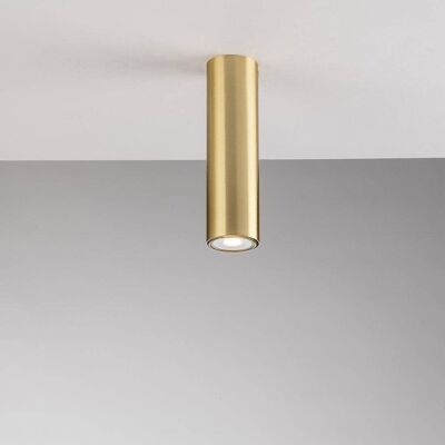 Fluke ceiling lamp with tubular structure in chromed metal. Available in three sizes (1XGU10)-I-FLUKE-PL20 GOLD