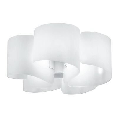Lámpara de techo Imagine en cristal blanco curvado-I-IMAGINE-PL5