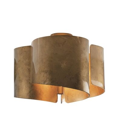 Plafoniera Imagine in vetro curvo con struttura in alluminio-I-IMAGINE-PL3 ORO