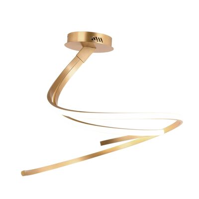 Kinetic LED 40W ceiling lamp, with embossed white, gold or black aluminum structure, silicone diffuser and internal switch for customizing the color temperature.-LED-KINETIC-PL-ORO