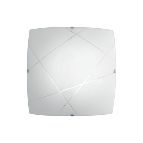 Plafoniera LED ALEXIA in vetro bianco con decoro ad incisione-I-ALEXIA/PL40