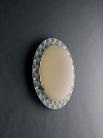 Plafonnier LED Glamour en verre blanc avec peintures miroir à décor à carreaux-I-GLAMOUR/PL35Q 2