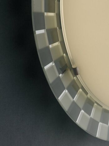 Plafonnier LED Glamour en verre blanc avec peintures miroir à décor à carreaux-I-GLAMOUR/PL35Q 3