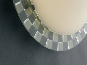 Plafonnier LED Glamour en verre blanc avec peintures miroir à décor à carreaux-I-GLAMOUR/PL35Q 4